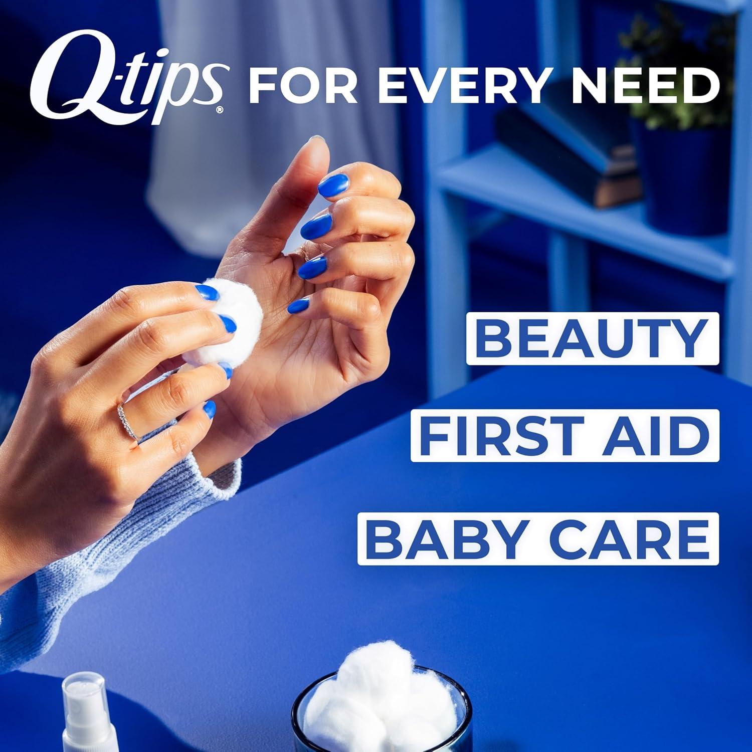 imageQTips Super Jumbo Cotton Balls for Beauty First Aid and Baby Care 100 Thick Cotton 100 Count100 Count Pack of 2