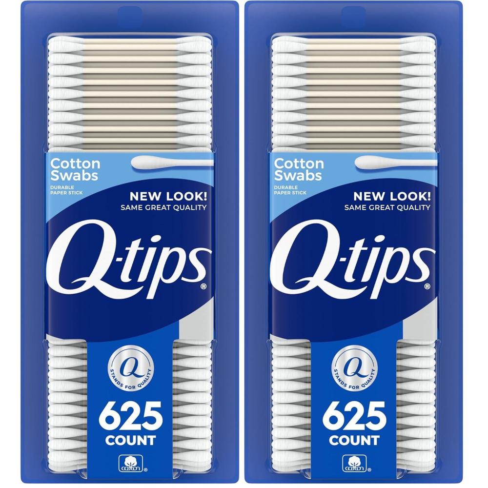 imageQtips Cotton Swabs for Hygiene and Beauty Care Original Cotton Swab Made with 100 Cotton 625 Count White Pack of 2625 Count Pack of 2