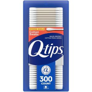 Q-tips Antimicrobial Cotton Swabs Cotton Buds for Cleaning Antimicrobial Treated to Help Keep Swabs Fresher 300 Count(300 Count (Pack of 1))