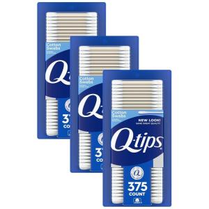 Q-tips Cotton Swabs For Hygiene and Beauty Care Original Cotton Swab Made With 100% Cotton 375 Count(375 Count (Pack of 3))