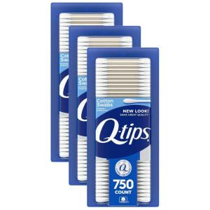 Q-tips Cotton Swabs For Hygiene and Beauty Care Original Cotton Swab Made With 100% Cotton 750 Count(750 Count (Pack of 3))