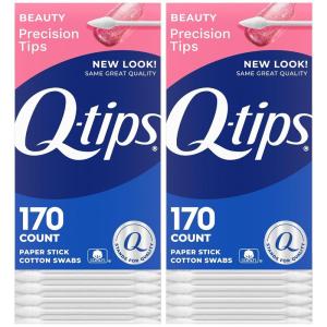 Q-tips Precision Tips Cotton Swabs 170 Count 2-Pack – Makeup Tools, Beauty, Personal Care & Household Essentials(170 Count (Pack of 2))